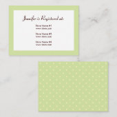 Registry Kaart - Groene en Gele Polka Dots (Voorkant / Achterkant)
