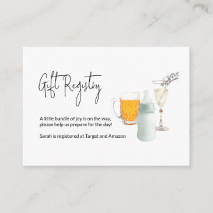 Registry Kaart voor Baby shower Beers & Champage