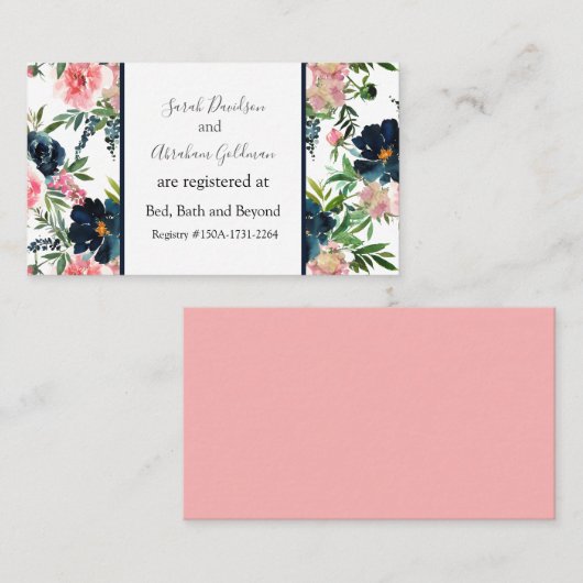 Registry Kaarten Wedding Enclosure Kaart Floral Visitekaartje (Voorkant / Achterkant)