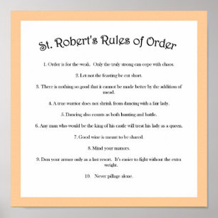 Reglement van St. Robert Poster