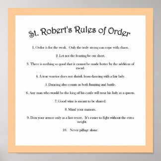 Reglement van St. Robert Poster