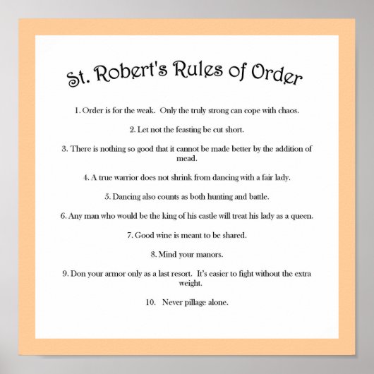 Reglement van St. Robert Poster (Voorkant)