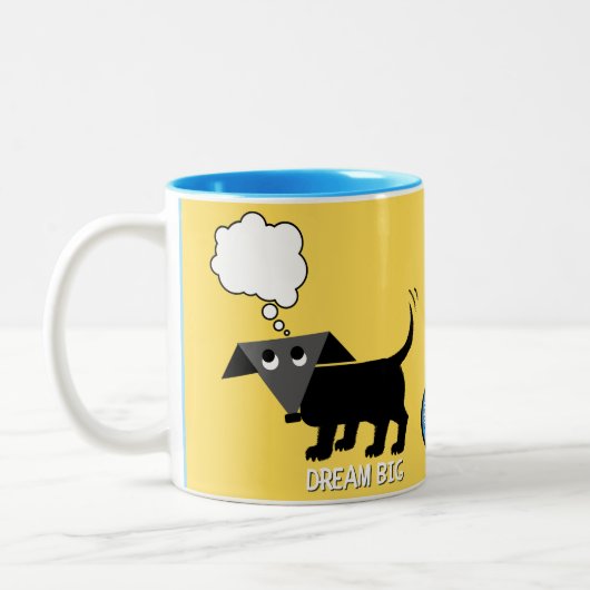 Rego Berto's "Dream Big" tweekleurige mok (Links)