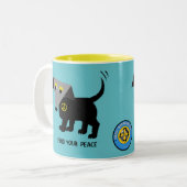 Rego Berto's "Vind je Vrede" tweetalige mok (Voorkant links)