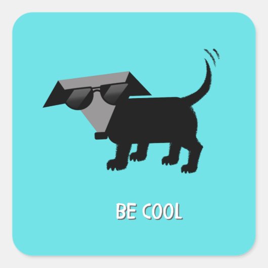 Rego Berto's "Wees cool" Vierkante Sticker (Voorkant)