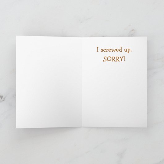 Regretful Cat Apology Kaart (Binnen)