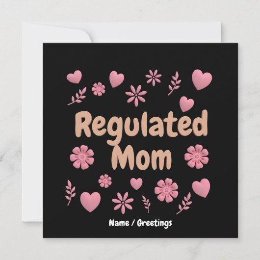 Regulated Moeder 3D Roze Bloemhart Esthetisch Kaart (Voorkant)