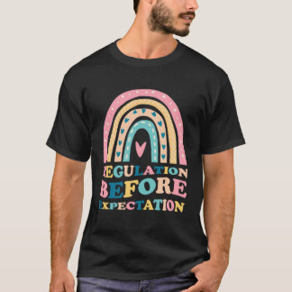 Regulation Before Expectation Retro Neurodiversity T-shirt