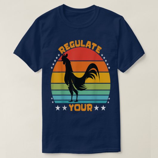 Reguleer je Chicken Rooster Retro Sunset T-Shirt (Design voorkant)