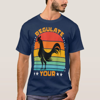 Reguleer je Chicken Rooster Retro Sunset T-Shirt