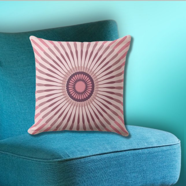 Reguliere gecentreerde roze sterbloem kussen (Light Pink Star Flower Throw Pillow)
