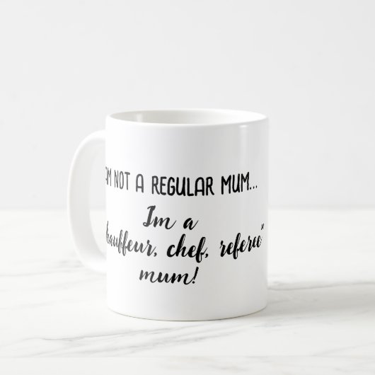 Reguliere moeder grappig bezig mam Moederdag cadea Koffiemok (Voorkant links)