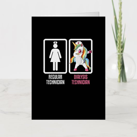 Reguliere technicus vs Dabbing eenhoorn dialyse Folie Wenskaart (Voorkant)