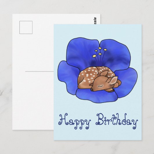 Reh in Blüte Briefkaart (Voorkant / Achterkant)