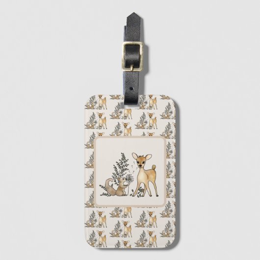 Reh und Eichhörnchen  Gepäckanhänger Bagagelabel (Voorkant (verticaal))