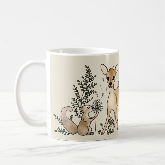 Reh und Eichhörnchen Kaffeetasse Koffiemok (Links)