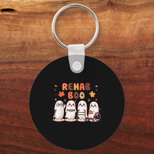 Rehab Boo Halloween Fun Ghost Physical Therapy Ot Sleutelhanger (Voorkant)