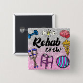 Rehab Crew-knop Vierkante Button 5,1 Cm (Voorkant /achterkant)