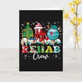 Rehab Crew Rolstoel Kerstman Rendier Verpleegster  Kaart (Gele Bloem)