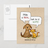 Rehab & Detox Cartoon: Herstel veilige geneesmidde Briefkaart (Voorkant / Achterkant)