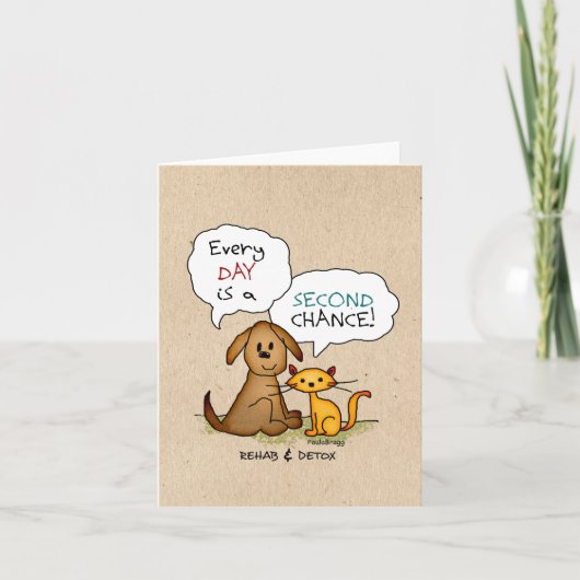 Rehab & Detox Cartoon: Herstel veilige geneesmidde Kaart (Voorkant)