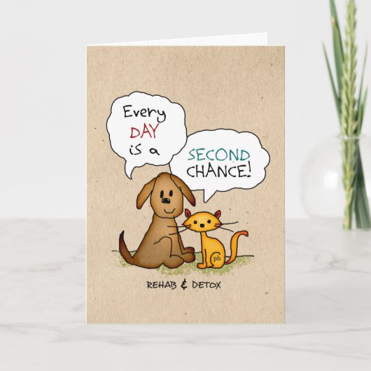 Rehab & Detox Cartoon: Herstel veilige geneesmidde Kaart (Voorkant)