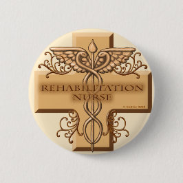 Rehab Nurse Caduceus Ronde Button 5,7 Cm