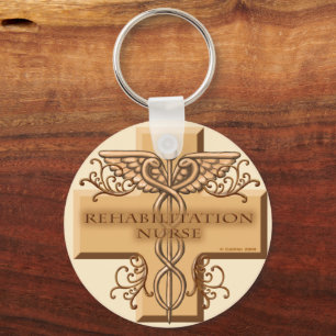 Rehab Nurse Caduceus Sleutelhanger