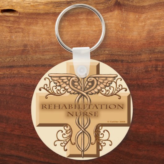 Rehab Nurse Caduceus Sleutelhanger (Voorkant)
