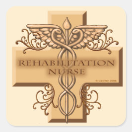 Rehab Nurse Caduceus Vierkante Sticker
