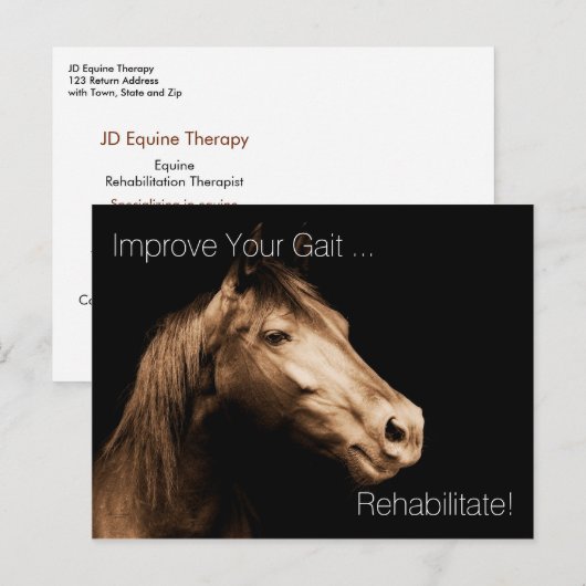Rehabilitatietherapie Equine Specialist Appoint P Briefkaart (Voorkant / Achterkant)