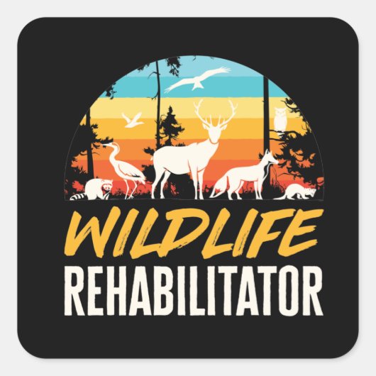 Rehabilitator in het wild vierkante sticker (Voorkant)