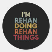 Rehan Name Rehan D Name First Given Ronde Sticker (Voorkant)