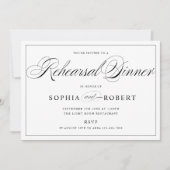 Rehearal binnenuitnodiging zwart op aangepaste kle kaart (Voorkant)