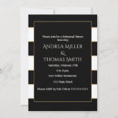 Rehearal diner Uitnodiging Zwarte Witte Stripes (Voorkant)