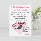 Rehearal Dinner Casino Thema Roze Heart Kaart (Staand voorkant)