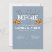 Rehearal Dinner Dusty Blue PIZA Modern Kaart (Voorkant)