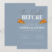 Rehearal Dinner Dusty Blue PIZA Modern Kaart (Voorkant / Achterkant)