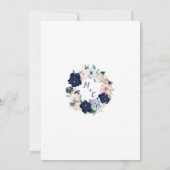 Rehearal Dinner navy blue Elegant Florals Kaart (Achterkant)