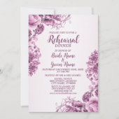 Rehearal Dinner Party Pink Flowers Lijst Elegant Kaart (Voorkant)