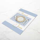 Rehearal Dinner Place Setting Folie Dusty Blue Folie Uitnodiging (Gedraaid)