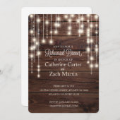 Rehearal Dinner Rustic Wood Bistro Light Invite Kaart (Voorkant / Achterkant)