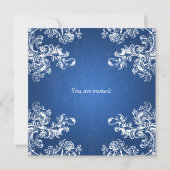 Rehearal Dinner  Swirls 2 Sapphire Blue Kaart (Achterkant)