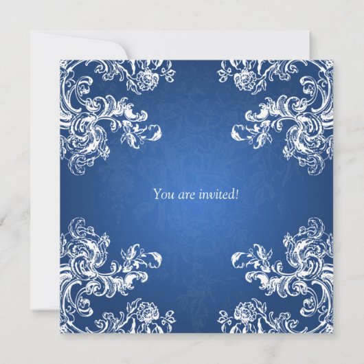 Rehearal Dinner  Swirls 2 Sapphire Blue Kaart (Achterkant)