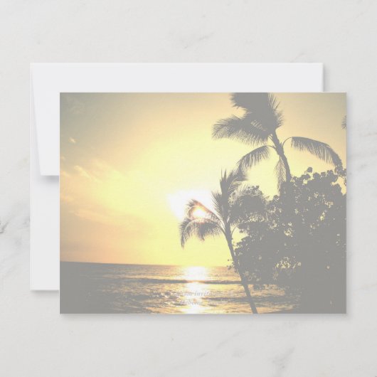 Rehearal Dinner Tropical Sunset Kaart (Achterkant)