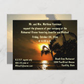 Rehearal Dinner Tropical Sunset Kaart (Voorkant / Achterkant)