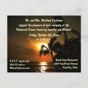 Rehearal Dinner Tropical Sunset Kaart