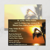 Rehearal Dinner Tropical Sunset Kaart (Voorkant / Achterkant)