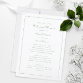 Rehearal Dinner Wedding Elegant Script Sage White Kaart
