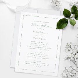 Rehearal Dinner Wedding Elegant Script Sage White Kaart